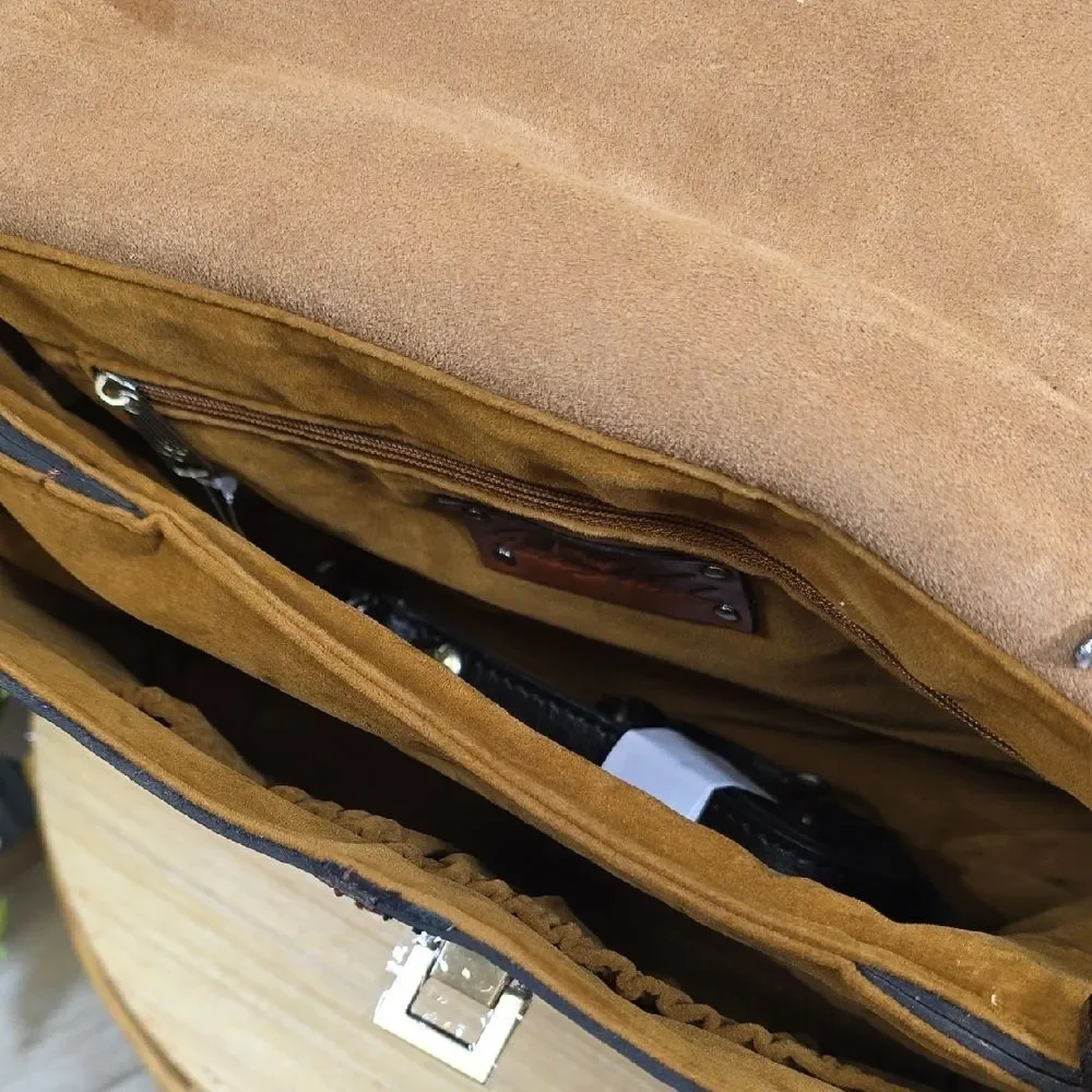 Patricia Nash Color Block Leather Briefcase Satchel – NEW WITH TAGS